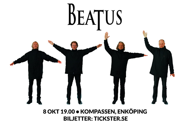 Bild på de 4 medlemmarna i musikgruppen Beatus.
